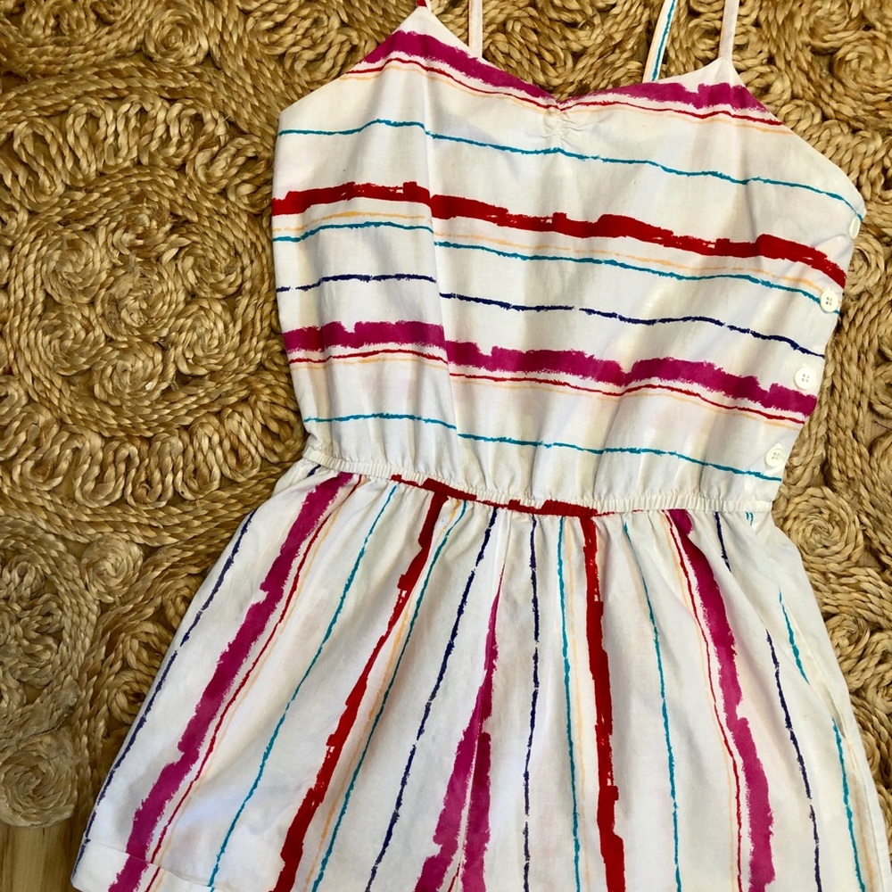 Vintage 80s Colorful romper cotton with pockets - Picture 6 of 8